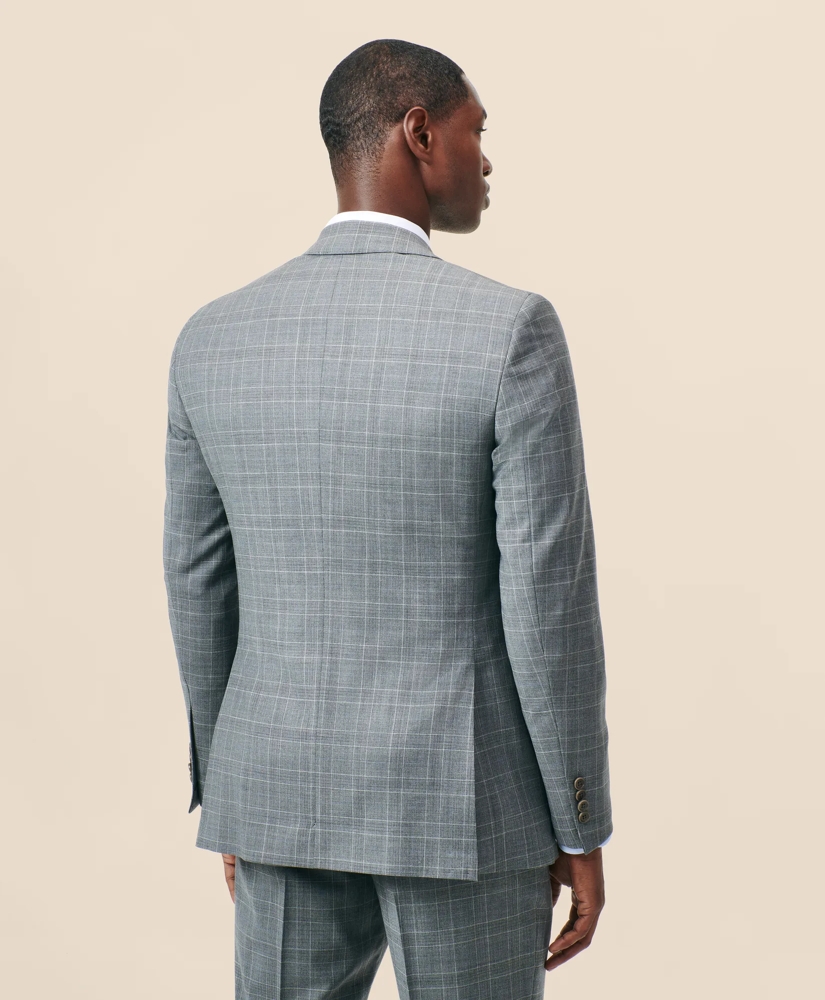 Classic-Fit Stretch Wool Blend Windowpane Suit Jacket, image 3