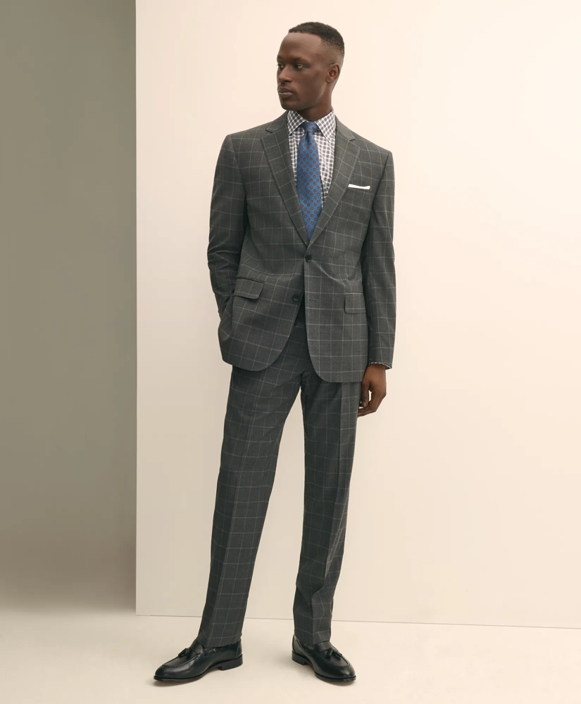 Classic-Fit Stretch Wool Blend Bold-Windowpane Suit Jacket, image 2