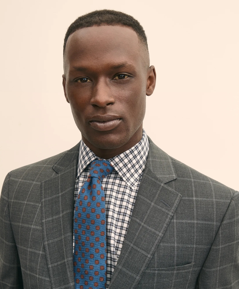 Classic-Fit Stretch Wool Blend Bold-Windowpane Suit Jacket, image 3