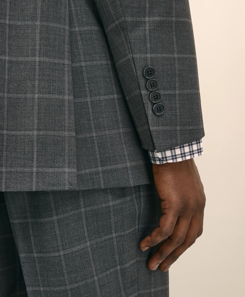 Classic-Fit Stretch Wool Blend Bold-Windowpane Suit Jacket, image 4