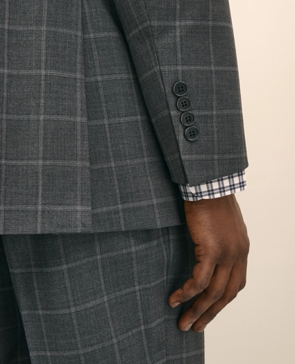 Classic-Fit Stretch Wool Blend Bold-Windowpane Suit Jacket, image 4