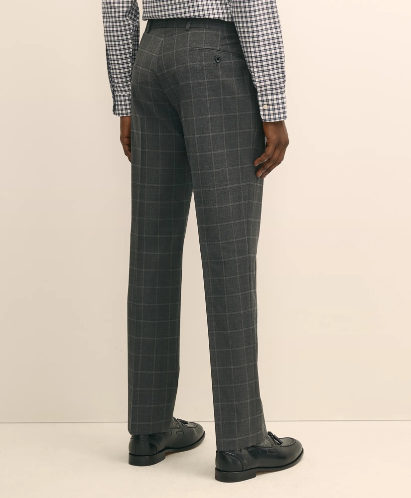 Classic-Fit Stretch Wool Blend Bold-Windowpane Suit Pants, image 3