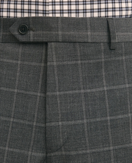 Classic-Fit Stretch Wool Blend Bold-Windowpane Suit Pants, image 4