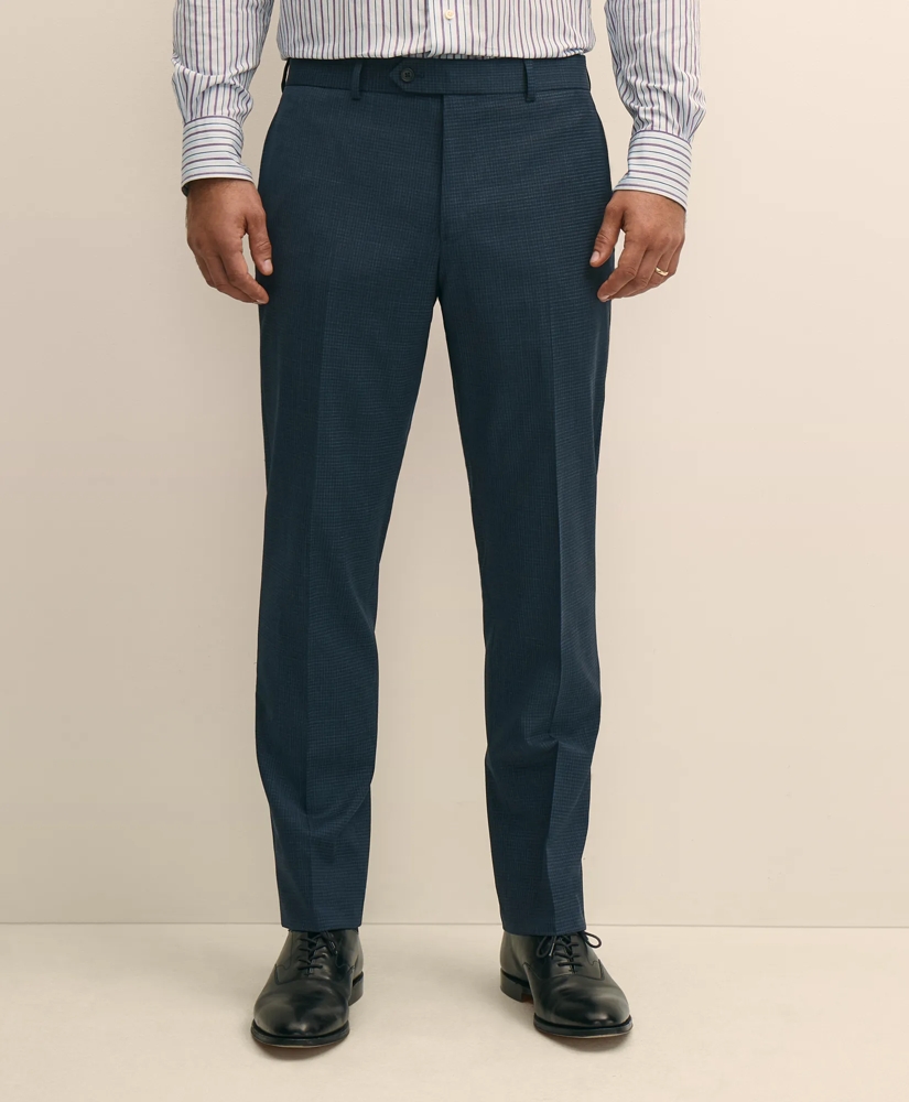 Slim-Fit Stretch Wool Micro-Check Suit Pants, image 2