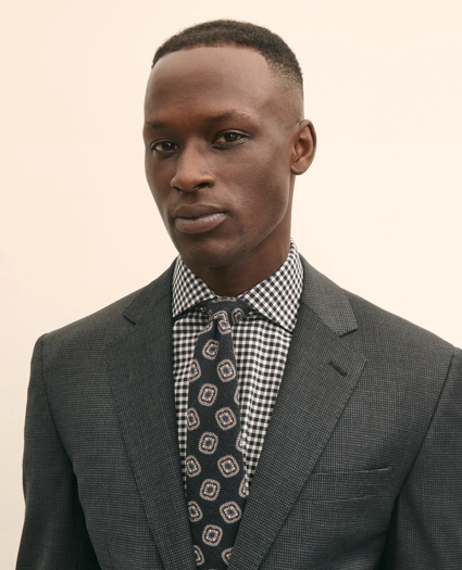 Slim-Fit Stretch Wool Blend Mini-Houndstooth Suit Jacket, image 3