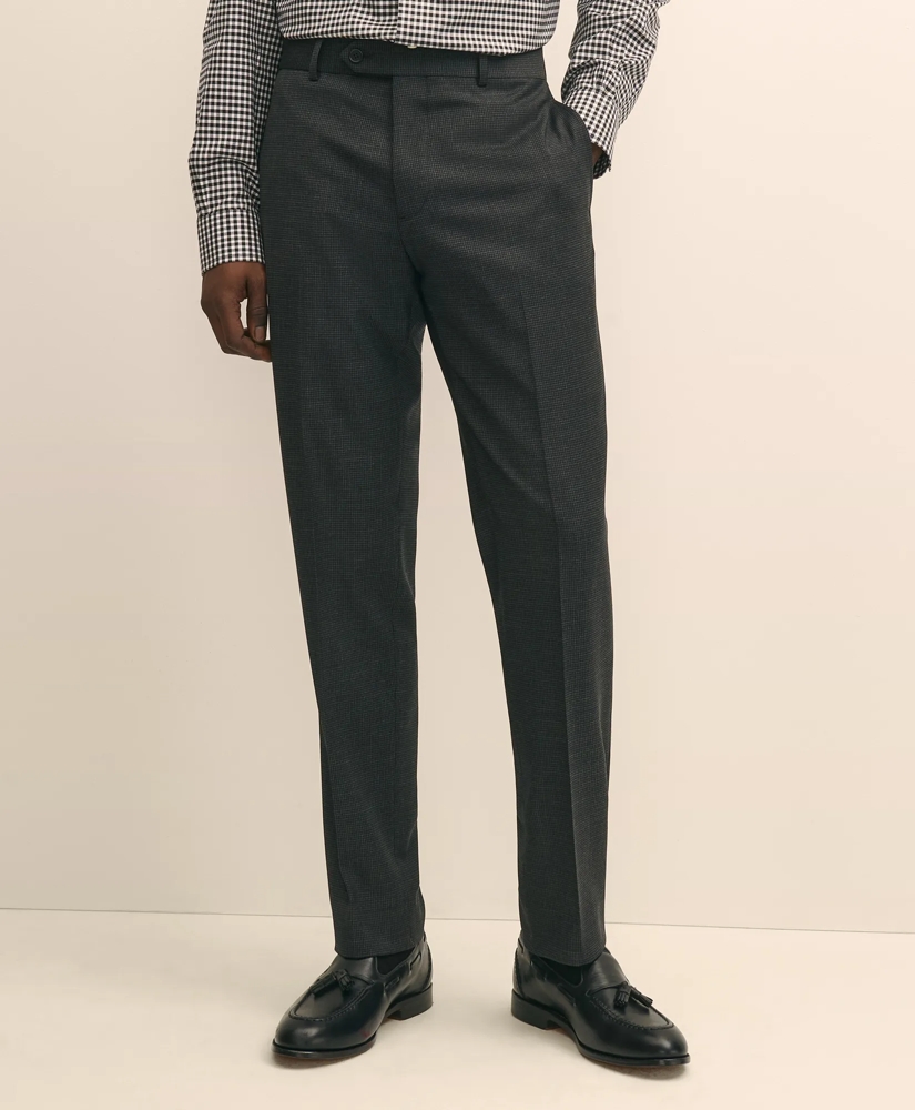 Slim-Fit Stretch Wool Blend Mini-Houndstooth Suit Pants, image 2
