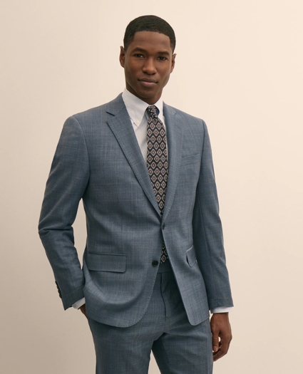 Classic-Fit Stretch Wool Blend Overcheck Suit Jacket, image 1