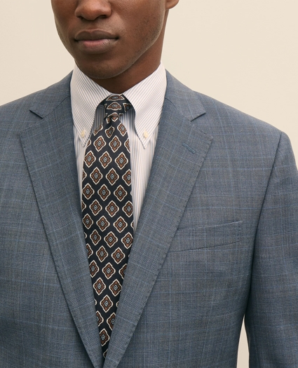 Classic-Fit Stretch Wool Blend Overcheck Suit Jacket, image 3