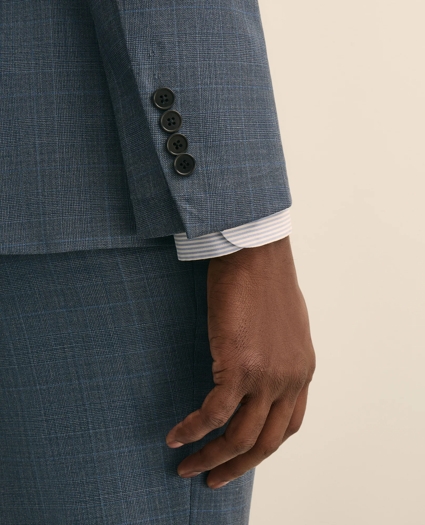 Classic-Fit Stretch Wool Blend Overcheck Suit Jacket, image 5