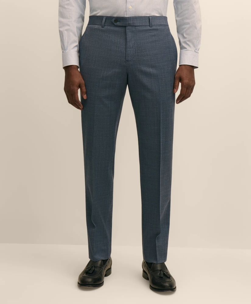 Classic-Fit Stretch Wool Blend Overcheck Suit Pants, image 2