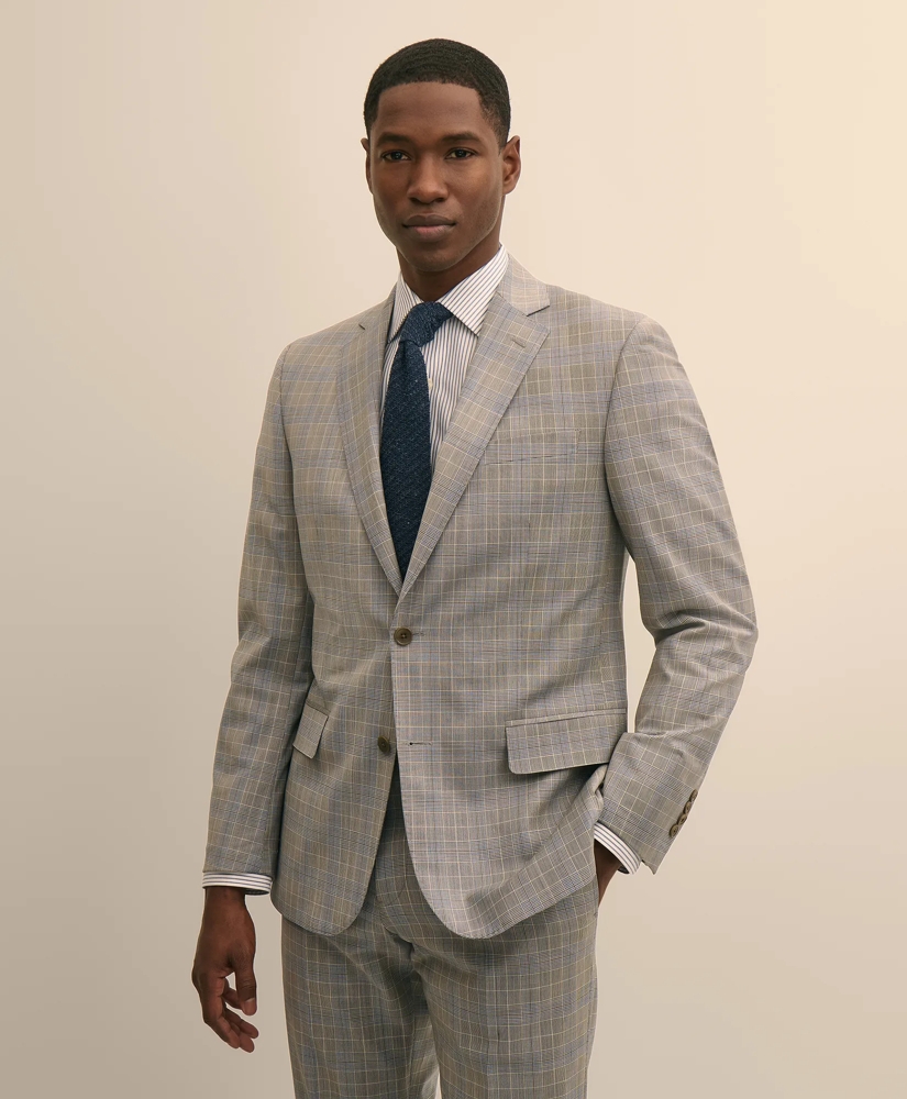 Classic-Fit Stretch Wool Blend Overcheck Suit Jacket, image 1