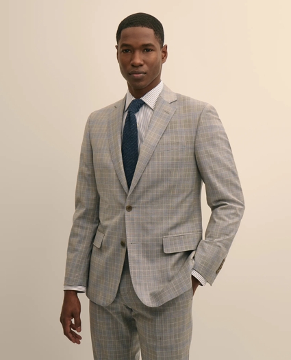 Classic-Fit Stretch Wool Blend Overcheck Suit Jacket, image 1