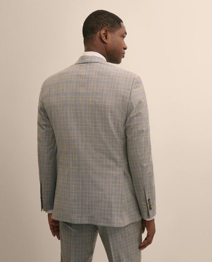 Classic-Fit Stretch Wool Blend Overcheck Suit Jacket, image 4