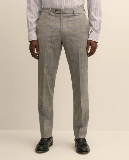 Classic-Fit Stretch Wool Blend Overcheck Suit Pants, image 2