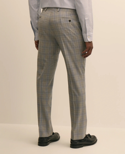 Classic-Fit Stretch Wool Blend Overcheck Suit Pants, image 3