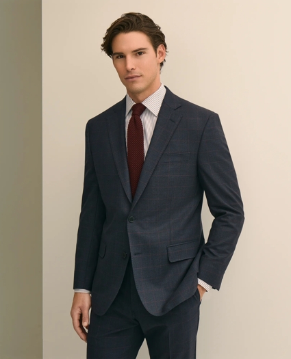 Classic-Fit Stretch Wool Blend Windowpane Suit Jacket, image 1