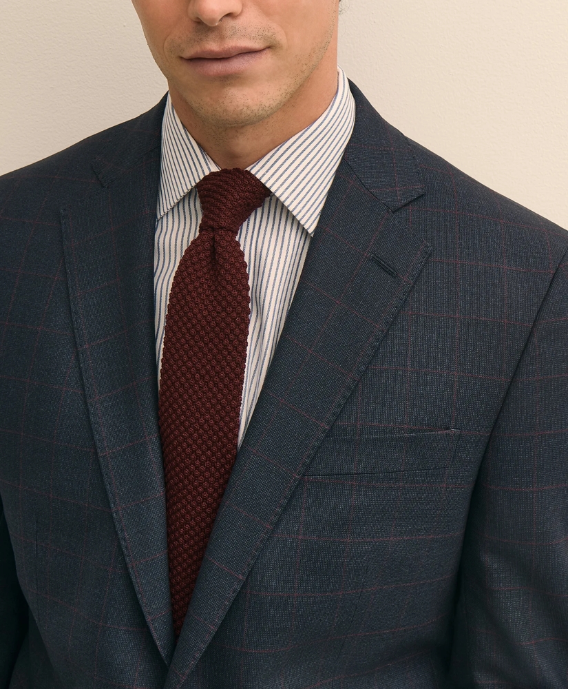 Classic-Fit Stretch Wool Blend Windowpane Suit Jacket, image 3