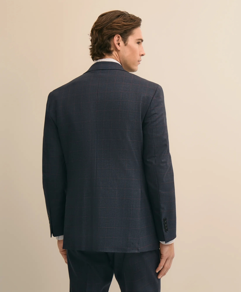 Classic-Fit Stretch Wool Blend Windowpane Suit Jacket, image 4