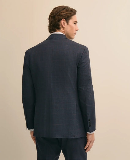 Classic-Fit Stretch Wool Blend Windowpane Suit Jacket, image 4