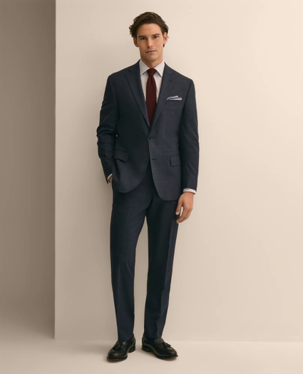 Classic-Fit Stretch Wool Blend Windowpane Suit Pants, image 1