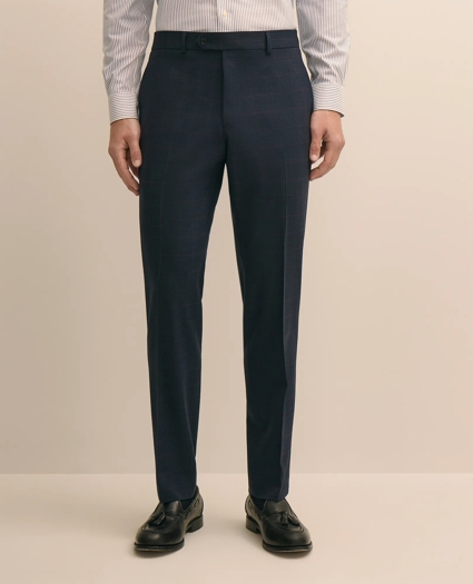 Classic-Fit Stretch Wool Blend Windowpane Suit Pants, image 2