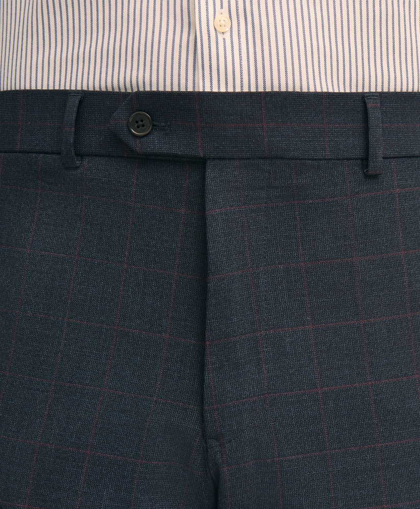 Classic-Fit Stretch Wool Blend Windowpane Suit Pants, image 4