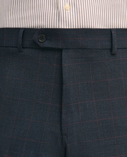 Classic-Fit Stretch Wool Blend Windowpane Suit Pants, image 4
