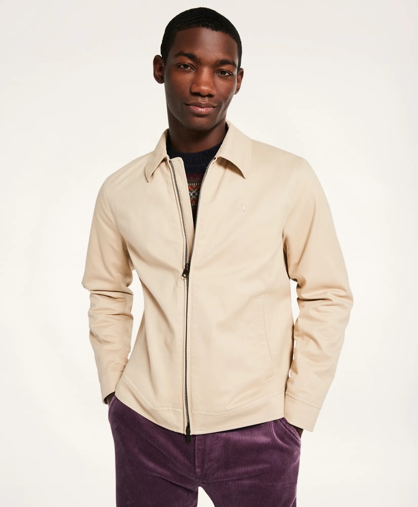 Stretch Cotton Twill Bomber Jacket, image 1