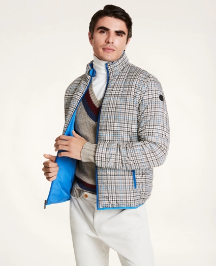 Reversible Plaid Quilted Puffer Jacket, image 1