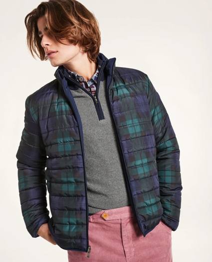 Reversible Black Watch Quilted Puffer Jacket, image 1