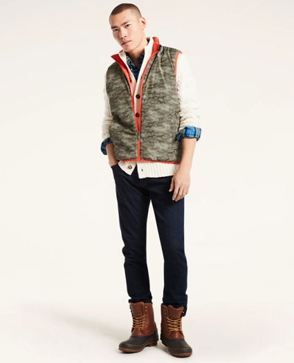 Camo Reversible Quilted Puffer Vest, image 1