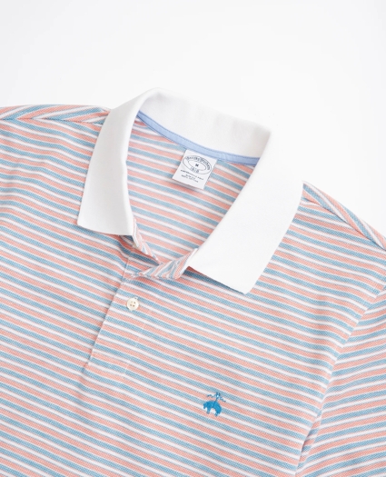 Slim-Fit Striped Performance Polo Shirt, image 2