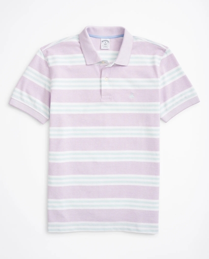 Slim-Fit BB#1-Striped Performance Polo Shirt, image 1