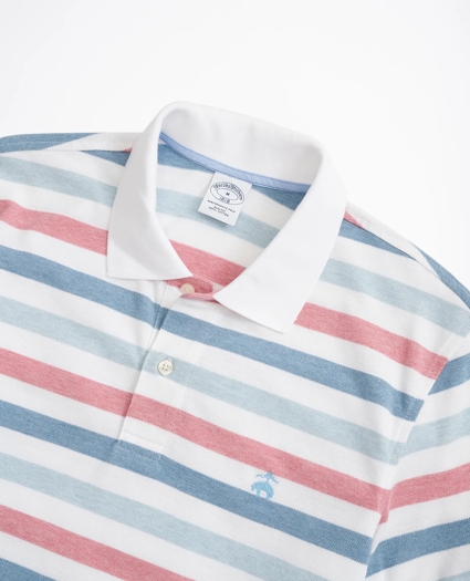 Slim-Fit Striped Performance Polo Shirt, image 2
