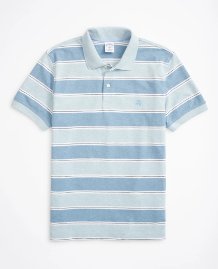 Slim-Fit Striped Performance Polo Shirt, image 1