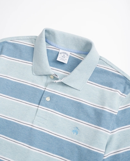 Slim-Fit Striped Performance Polo Shirt, image 2