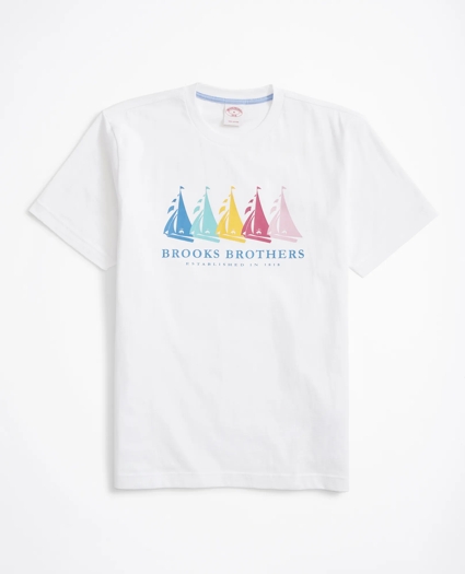 Rainbow Boats Graphic T-Shirt, image 1