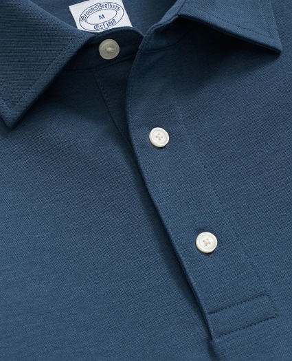 Spread Collar Long-Sleeve Polo Shirt, image 2