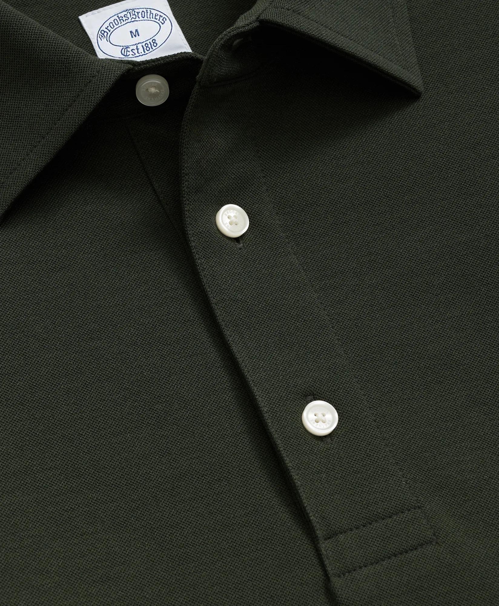Spread Collar Long-Sleeve Polo Shirt, image 2