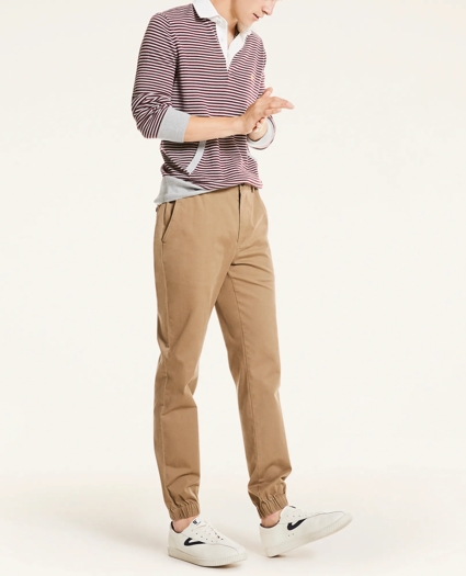 Stretch Cotton Twill Jogger Pants, image 2