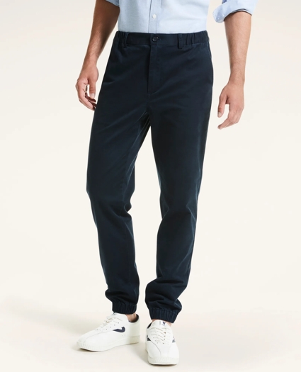 Stretch Cotton Twill Jogger Pants, image 1