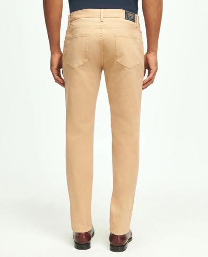 Slim Fit Five-Pocket Stretch Cotton Garment Dyed Pants, image 2