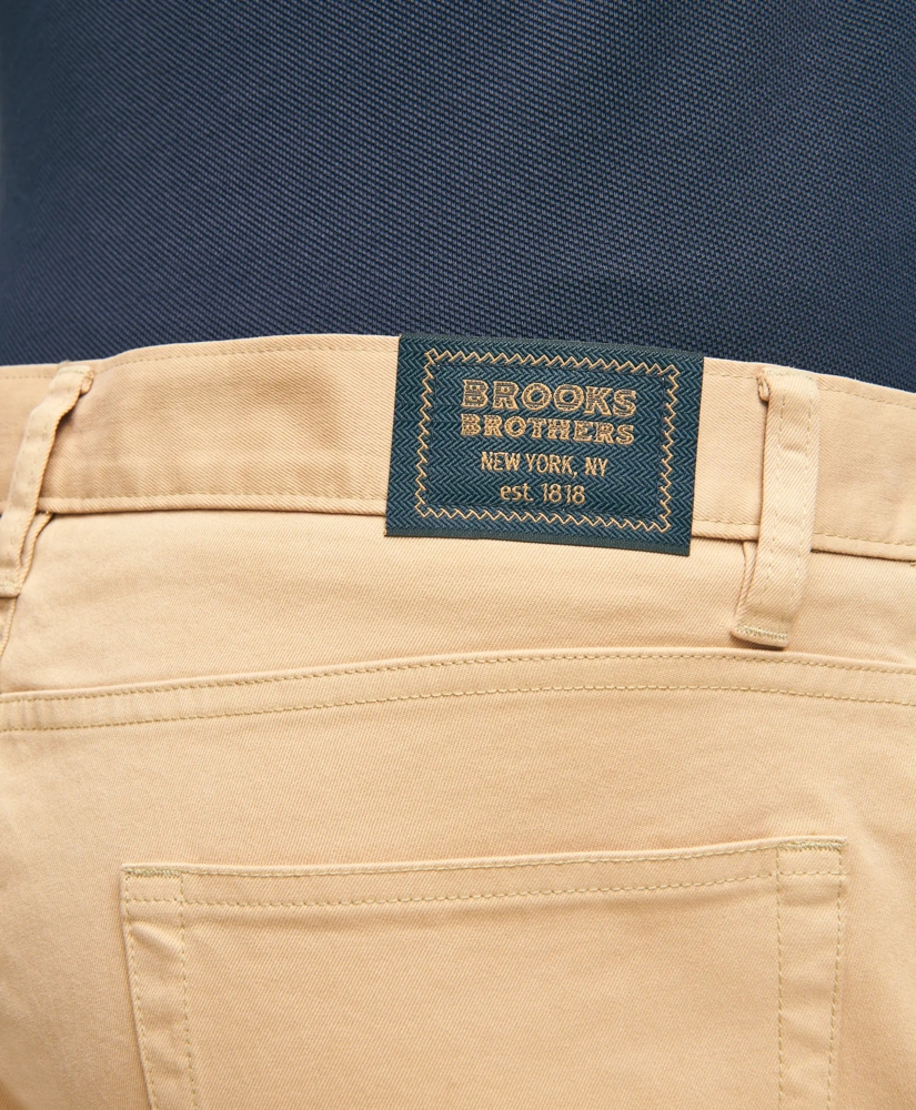 Slim Fit Five-Pocket Stretch Cotton Garment Dyed Pants, image 3