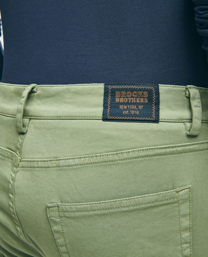 Slim Fit Five-Pocket Stretch Cotton Garment Dyed Pants, image 3