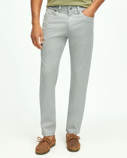 Slim Fit Five-Pocket Stretch Cotton Garment Dyed Pants, image 1