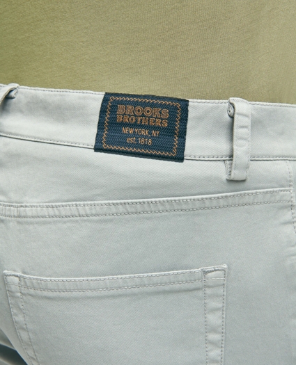Slim Fit Five-Pocket Stretch Cotton Garment Dyed Pants, image 3