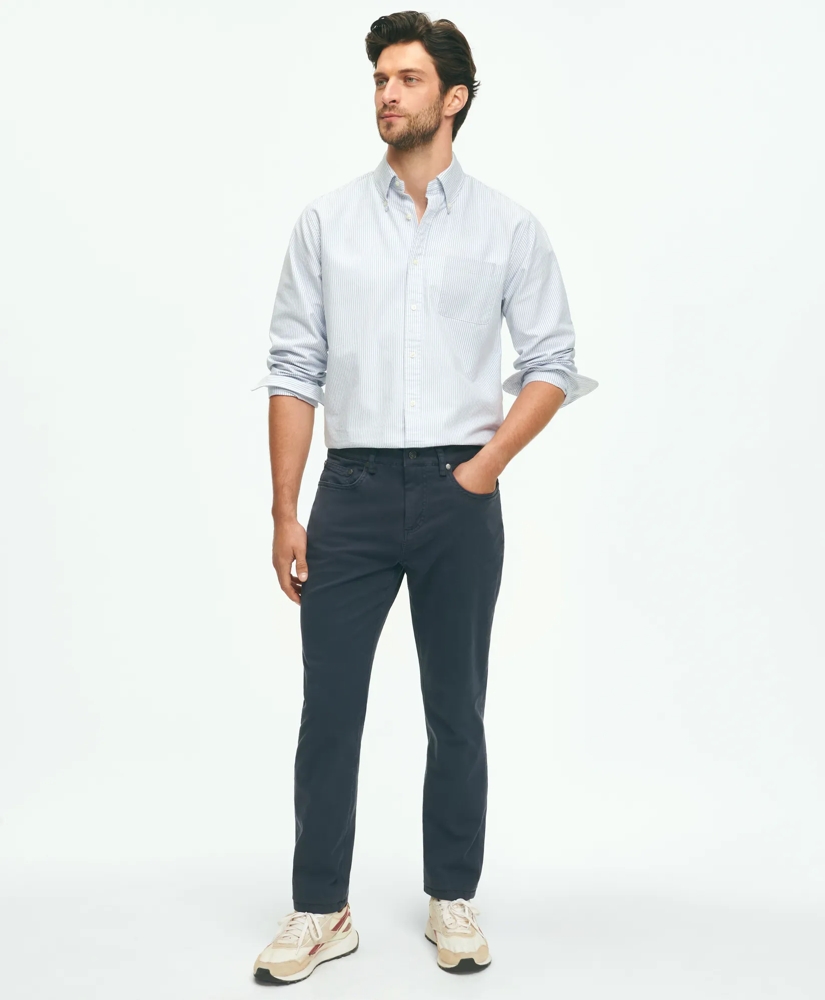 Slim Fit Five-Pocket Stretch Cotton Garment Dyed Pants, image 2