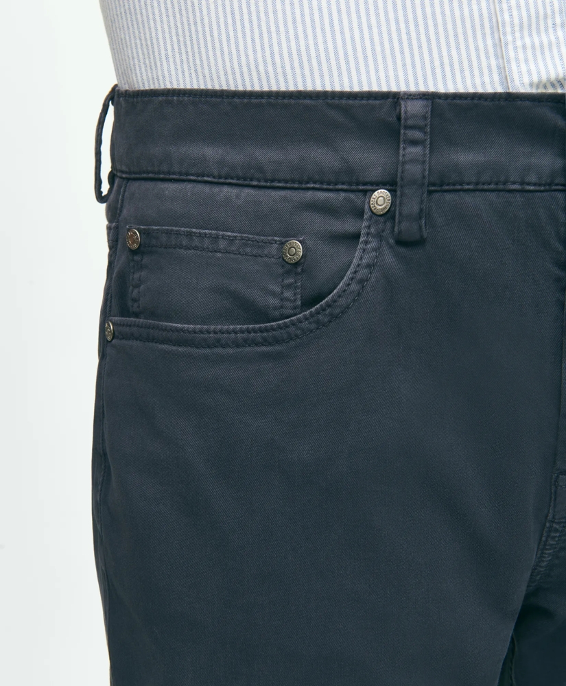 Slim Fit Five-Pocket Stretch Cotton Garment Dyed Pants, image 4