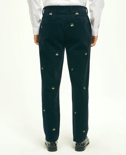 Stretch Cotton Holiday Fleece Corduroy Pants, image 2