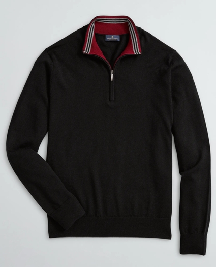 Washable Merino Wool Half-Zip Sweater, image 1